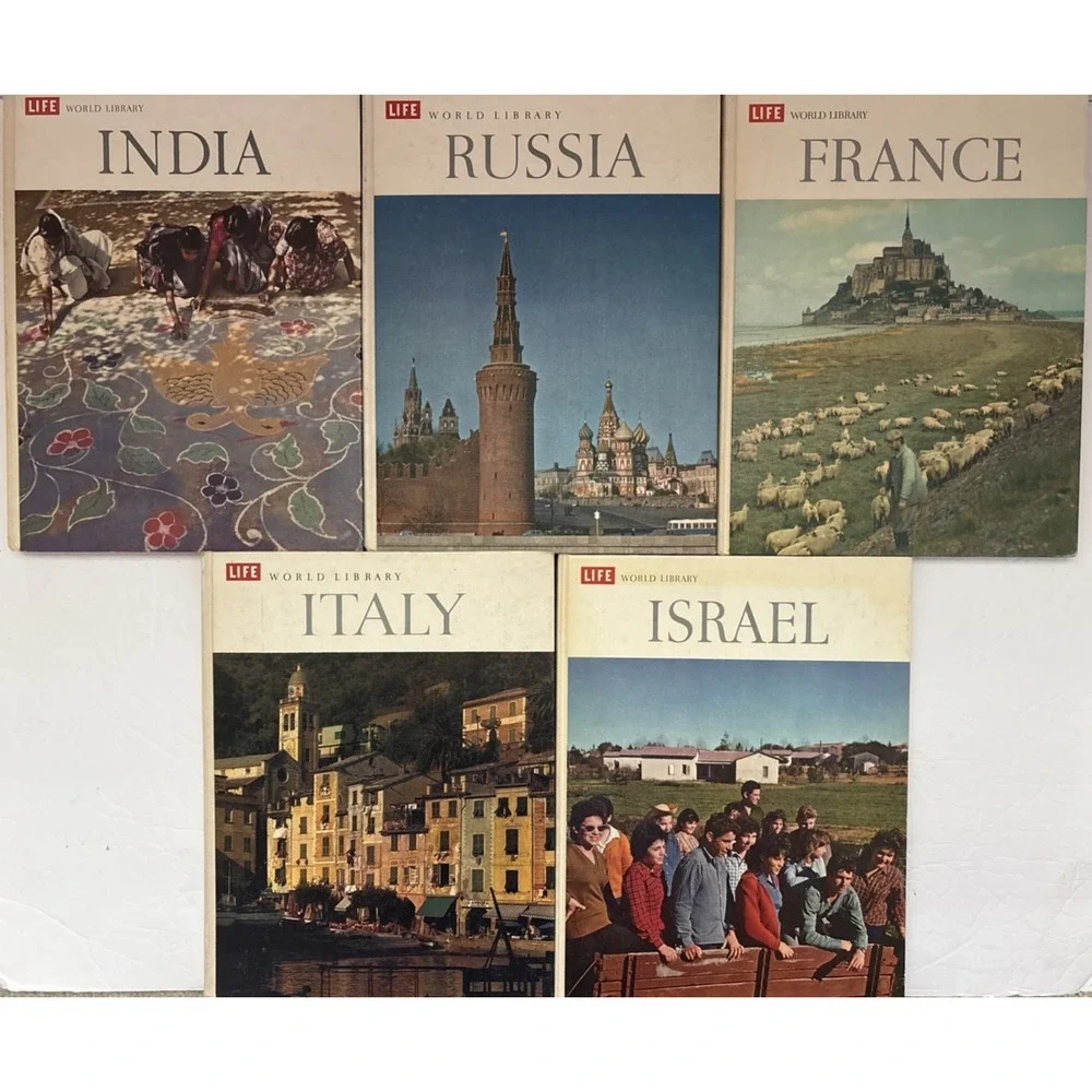 Time Life World Library Lot of 5 Hardcover Book Set Vintage 1960's Homeschool